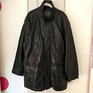 Vintage South Wind Leather Long Utility Jacket